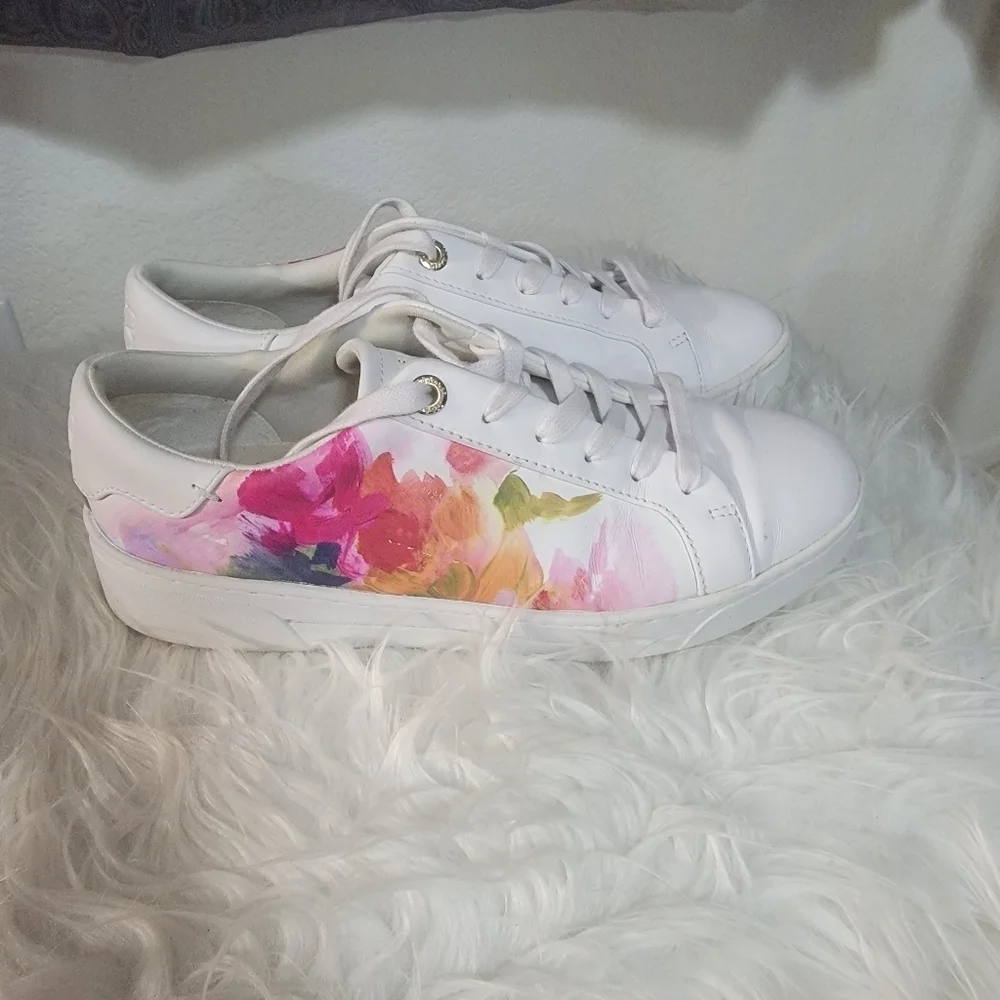 Ted Baker Womens Artoh Art Print Leather Trainers